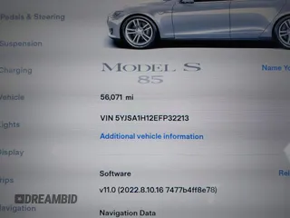 2014 Tesla Model S 60 with VIN 5YJSA1H12EFP32213, listed as a IAAI auction lot 42194085 with 56,071 mi miles and . Bid and sale history available at DreamBid. Image 16.
