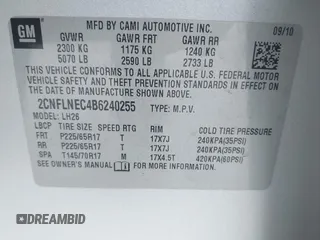 2011 Chevrolet Equinox 2LT z VIN 2CNFLNEC4B6240255, wystawiony jako IAAI lot #42004972 z przebiegiem 219 571 mil mil oraz . Historia ofert i sprzedaży dostępna na DreamBid. Obrazek 9.