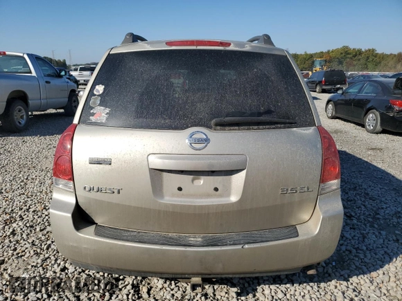 2004 Nissan Quest SE with VIN 5N1BV28U44N325459, listed as a Copart auction lot 78440064 with 162,445 mi miles and Salvage Title. Bid and sale history available at carsss.com. Image 6.
