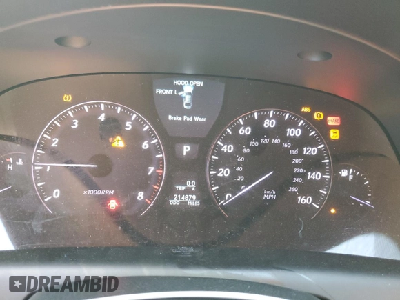 2010 Lexus LS 460 with VIN JTHBL5EF2A5092421, listed as a Copart auction lot 66756174 with 214,879 mi miles and Salvage title. Bid and sale history available at DreamBid. Image 9.