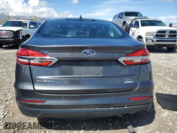 2019 Ford Fusion SE with VIN 3FA6P0HD8KR283978, listed as a Copart auction lot 54625355 with 92,181 mi miles and Salvage Title. Bid and sale history available at DreamBid. Image 6.