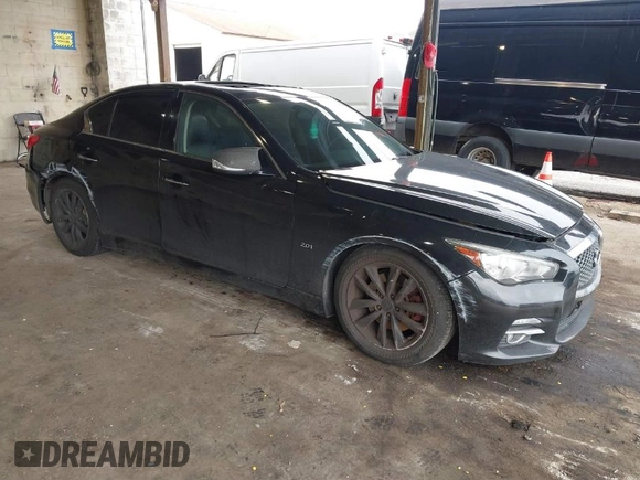 2016 Infiniti Q50 2.0t Premium with VIN JN1CV7AR5GM251834, listed as a IAAI auction lot 41886327 with 115,414 mi miles. Bid and sale history available at carsss.com. Image 1.