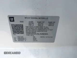 2020 GMC Yukon Denali with VIN 1GKS2CKJ3LR260455, listed as a IAAI auction lot 41690495 with 92,498 mi miles. Bid and sale history available at carsss.com. Image 9.