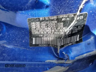 2023 Subaru WRX with VIN JF1VBAB69P8816035, listed as a Copart auction lot 47893105 with 24,422 mi miles and Salvage title. Bid and sale history available at DreamBid. Image 12.