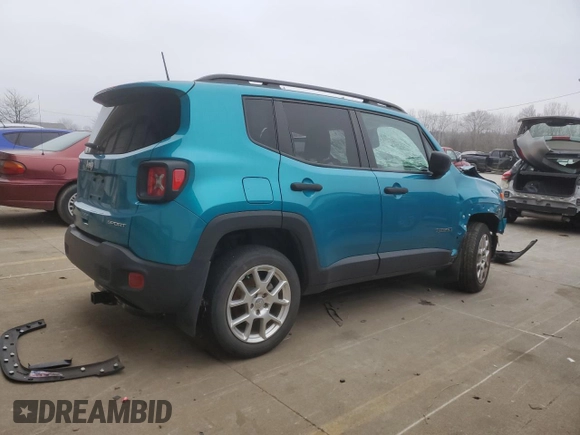 2021 Jeep Renegade Sport with VIN ZACNJDAB6MPM32261, listed as a Copart auction lot 85943614 with 85,212 mi miles and Non repairable. Bid and sale history available at DreamBid. Image 3.