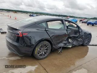 2025 Tesla Model 3 Long Range with VIN 5YJ3E1EB0SF921606, listed as a Copart auction lot 60728995 with 6,281 mi miles and Salvage title. Bid and sale history available at DreamBid. Image 3.