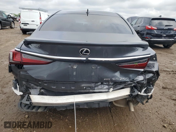 2022 Lexus ES 250 with VIN 58AD11D13NU009089, listed as a Copart auction lot 59532615 with 43,248 mi miles and Salvage title. Bid and sale history available at DreamBid. Image 6.