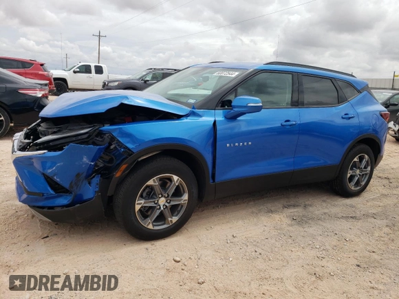 2024 Chevrolet Blazer LT with VIN 3GNKBDR43RS191474, listed as a Copart auction lot 60072544 with 2,558 mi miles and Salvage title. Bid and sale history available at DreamBid. Image 1.