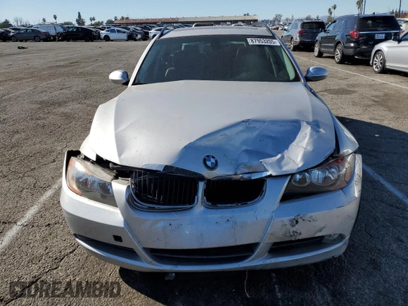 2007 BMW 3 Series 328i with VIN WBAVS13597FV95030, listed as a Copart auction lot 87953205 with 0 mi miles and Salvage Title. Bid and sale history available at carsss.com. Image 5.
