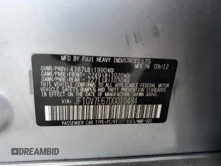 2013 Subaru Impreza Sedan WRX WRX with VIN JF1GV7E67DG010484, listed as a Copart auction lot 80001704 with 91,673 mi miles and Salvage Title. Bid and sale history available at carsss.com. Image 12.