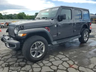 2018 Jeep Wrangler Unlimited Sahara z VIN 1C4HJXEG8JW112042, wystawiony jako Copart lot #55596745 z przebiegiem 75 096 mil mil oraz Szkoda całkowita • Salvage title. Historia ofert i sprzedaży dostępna na DreamBid. Obrazek 1.
