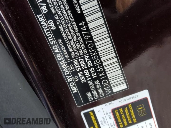 2019 Mercedes-Benz E-Class E 450 with VIN WDD1K6HB5KF079744, listed as a Copart auction lot 39145764 with 31,492 mi miles and Salvage Title. Bid and sale history available at carsss.com. Image 12.
