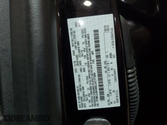 2020 Ford Escape SEL with VIN 1FMCU9H68LUC77289, listed as a Copart auction lot 53129255 with 48,740 mi miles and Salvage title. Bid and sale history available at DreamBid. Image 13.