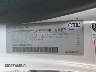 2018 Audi A7 Prestige with VIN WAU23AFC0JN050518, listed as a Copart auction lot 64416734 with 79,944 mi miles and Salvage Title. Bid and sale history available at carsss.com. Image 12.