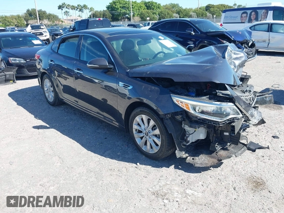 2018 Kia Optima EX with VIN 5XXGU4L36JG223501, listed as a IAAI auction lot 41722310 with 63,481 mi miles and . Bid and sale history available at carsss.com. Image 1.
