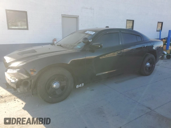 2012 Dodge Charger Police with VIN 2C3CDXAGXCH283033, listed as a Copart auction lot 43821525 with 177,991 mi miles and Salvage Title. Bid and sale history available at carsss.com. Image 1.