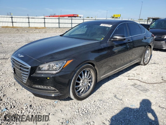 2017 Genesis G80 3.8L with VIN KMHGN4JE0HU176175, listed as a Copart auction lot 72131724 with 145,956 mi miles and Salvage Title. Bid and sale history available at carsss.com. Image 1.