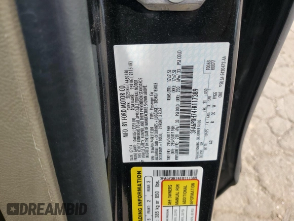 2015 Ford Fusion SE with VIN 3FA6P0H74FR117389, listed as a Copart auction lot 52137135 with 172,942 mi miles and Salvage Title. Bid and sale history available at carsss.com. Image 13.