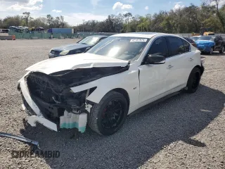 2017 Infiniti Q50 Signature Edition with VIN JN1EV7AP0HM737380, listed as a Copart auction lot 47157975 with 123,113 mi miles and Salvage Title. Bid and sale history available at DreamBid. Image 1.