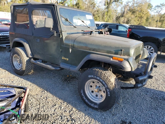 1995 Jeep Wrangler S with VIN 1J4FY19P1SP256905, listed as a Copart auction lot 46057415 with 138,212 mi miles and Salvage Title. Bid and sale history available at carsss.com. Image 4.