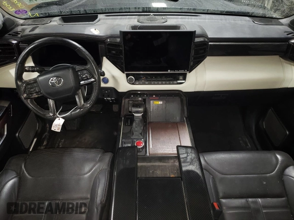 2023 Toyota Tundra Capstone Hybrid with VIN 5TFVC5DB9PX027611, listed as a Copart auction lot 85657804 with 58,052 mi miles and Salvage title. Bid and sale history available at DreamBid. Image 8.