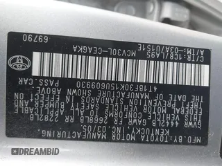 2005 Toyota Camry LE with VIN 4T1BF30K15U609930, listed as a IAAI auction lot 41321401 with 287,792 mi miles and . Bid and sale history available at DreamBid. Image 9.