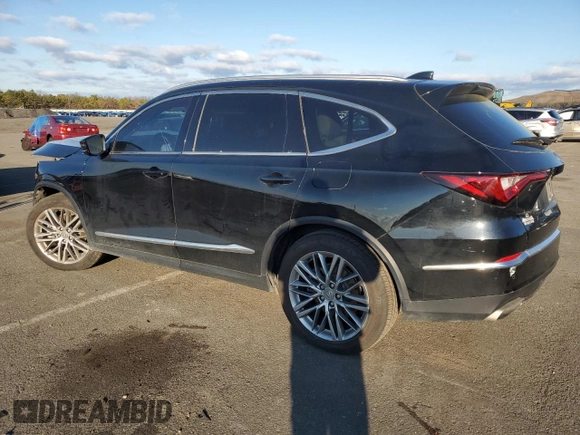 2023 Acura MDX w/Advance Package with VIN 5J8YE1H89PL017541, listed as a Copart auction lot 86187654 with 0 mi miles and Salvage Title. Bid and sale history available at carsss.com. Image 2.