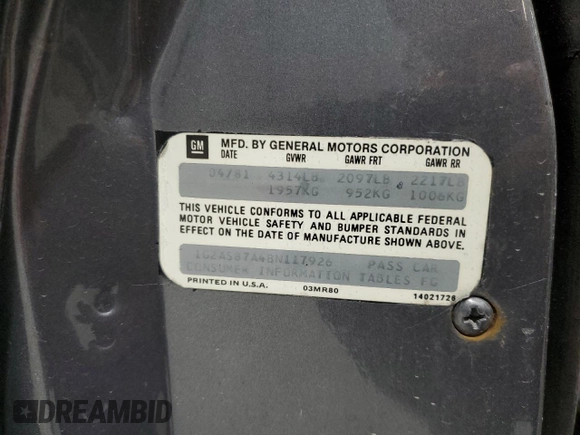 1981 Pontiac Firebird z VIN 1G2AS87A4BN117926, wystawiony jako Copart lot #49288185 z przebiegiem 54 759 mil mil oraz Tytuł czysty. Historia ofert i sprzedaży dostępna na DreamBid. Obrazek 12.