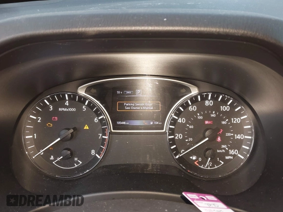 2017 Nissan Pathfinder SV with VIN 5N1DR2MM5HC619196, listed as a IAAI auction lot 41410299 with 105,446 mi miles. Bid and sale history available at carsss.com. Image 7.