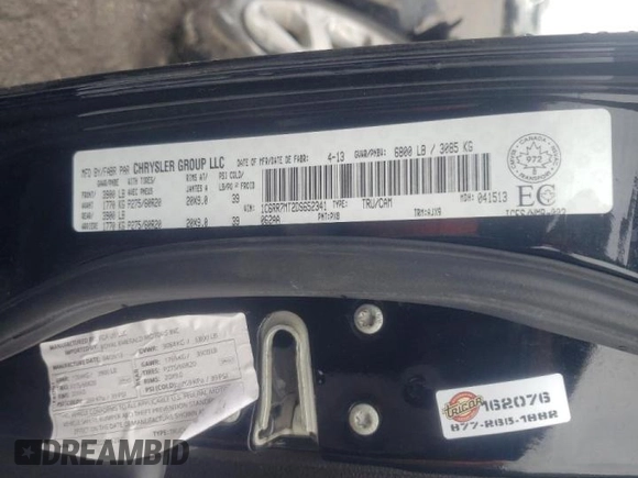 2013 Ram 1500 Sport с VIN 1C6RR7MT2DS652341, выставлен на аукционе Copart как лот 37061702 с пробегом Не указан миль и Списание • Salvage title. История ставок и продаж доступна на DreamBid. Изображение 10.