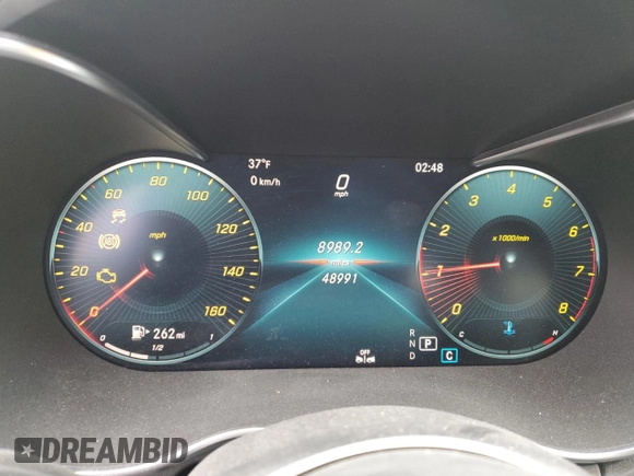 2019 Mercedes-Benz C 300 with VIN WDDWF8EB6KR516773, listed as a Copart auction lot 44393105 with 48,991 mi miles and Salvage Title. Bid and sale history available at carsss.com. Image 9.