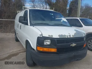 2012 Chevrolet Express Cargo Van with VIN 1GCWGFCA7C1159903, listed as a IAAI auction lot 41423290 with 391,815 mi miles. Bid and sale history available at carsss.com. Image 1.