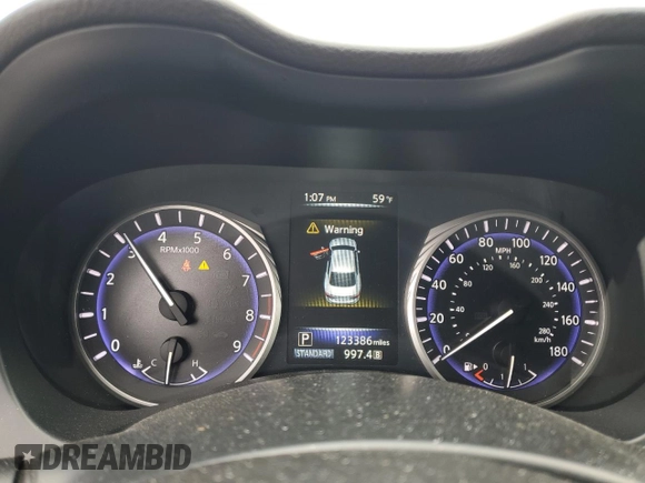 2015 Infiniti Q50 Sport with VIN JN1BV7AP7FM343293, listed as a Copart auction lot 53559645 with 123,386 mi miles and Salvage title. Bid and sale history available at DreamBid. Image 9.