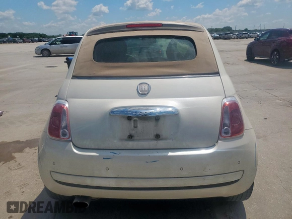 2012 FIAT 500 Pop with VIN 3C3CFFDR8CT128778, listed as a Copart auction lot 54201585 with 134,742 mi miles and Salvage title. Bid and sale history available at DreamBid. Image 6.