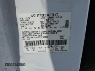 2014 Ford F-150 XL with VIN 1FTMF1CM5EKF53369, listed as a Copart auction lot 54539695 with 199,166 mi miles and Salvage title. Bid and sale history available at DreamBid. Image 12.