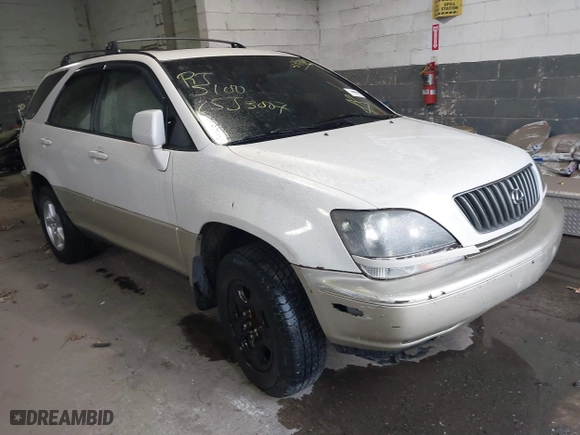 1999 Lexus RX 300 Luxury SUV with VIN JT6HF10U9X0007556, listed as a IAAI auction lot 41858694 with 999,999 mi miles. Bid and sale history available at carsss.com. Image 1.