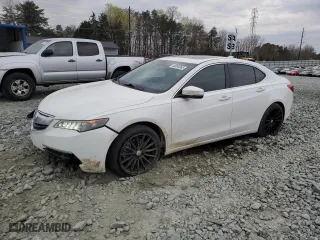 2015 Acura TLX V6 Tech with VIN 19UUB3F58FA001921, listed as a Copart auction lot 48864025 with 105,155 mi miles and Salvage Title. Bid and sale history available at carsss.com. Image 1.
