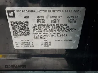 2019 GMC Terrain SLT with VIN 3GKALVEV1KL318698, listed as a Copart auction lot 47578195 with 74,001 mi miles and Salvage Title. Bid and sale history available at carsss.com. Image 16.