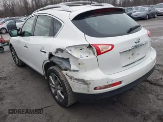 2012 Infiniti EX Journey with VIN JN1AJ0HR0CM452602, listed as a IAAI auction lot 41131345 with 108,046 mi miles. Bid and sale history available at carsss.com. Image 3.
