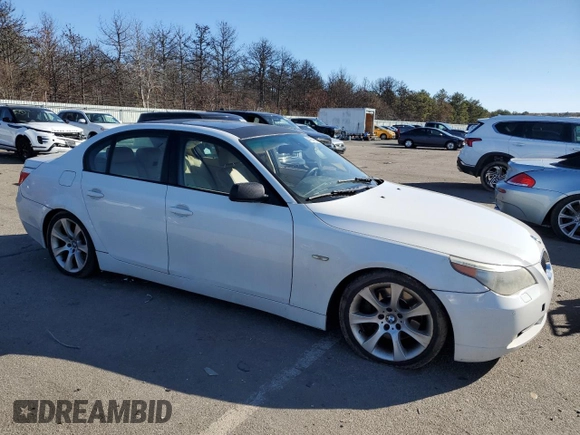 2005 BMW 5 Series 545i with VIN WBANB335X5CN64539, listed as a Copart auction lot 44254165 with 105,852 mi miles and Salvage Title. Bid and sale history available at carsss.com. Image 4.