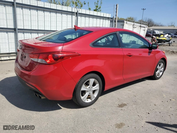 2013 Hyundai Elantra Coupe GS with VIN KMHDH6AE4DU003145, listed as a Copart auction lot 53051985 with 231,160 mi miles and Salvage Title. Bid and sale history available at carsss.com. Image 3.