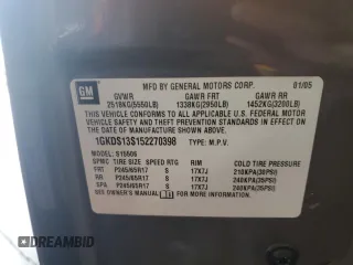 2005 GMC Envoy SLT z VIN 1GKDS13S152270398, wystawiony jako Copart lot #56160625 z przebiegiem 123 260 mil mil oraz Szkoda całkowita • Salvage title. Historia ofert i sprzedaży dostępna na DreamBid. Obrazek 14.