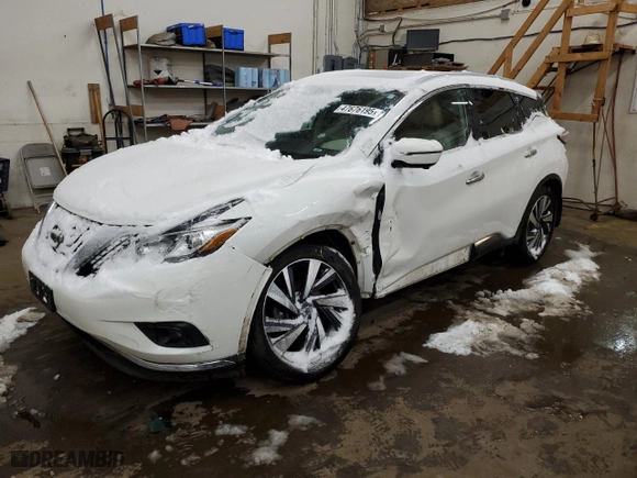 2018 Nissan Murano Platinum with VIN 5N1AZ2MH7JN122425, listed as a Copart auction lot 47676195 with 131,002 mi miles and Salvage Title. Bid and sale history available at carsss.com. Image 1.