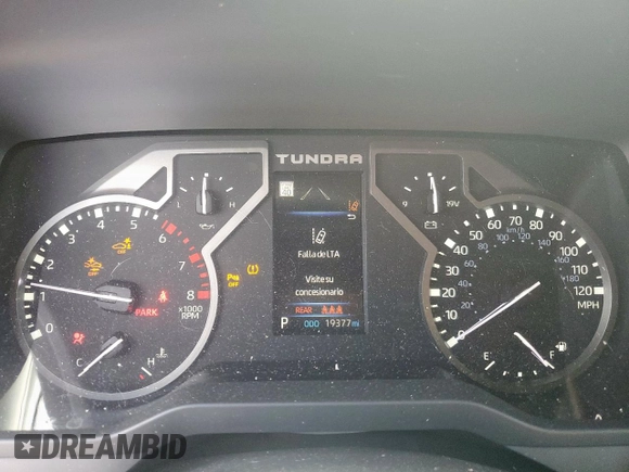 2022 Toyota Tundra SR5 with VIN 5TFLA5AB3NX009801, listed as a Copart auction lot 62122045 with 19,377 mi miles and Salvage title. Bid and sale history available at DreamBid. Image 9.