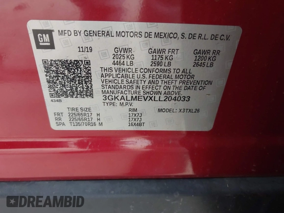 2020 GMC Terrain SLE с VIN 3GKALMEVXLL204033, выставлен на аукционе IAAI как лот 42463779 с пробегом 97 107 миль миль и . История ставок и продаж доступна на DreamBid. Изображение 9.