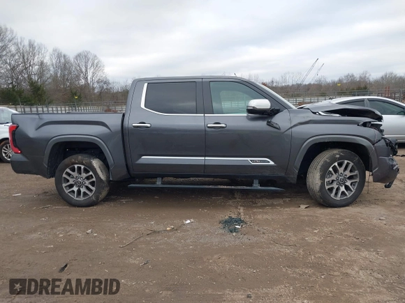 2024 Toyota Tundra 1794 Edition with VIN 5TFMA5DBXRX142402, listed as a IAAI auction lot 41253806 with 17,523 mi miles and . Bid and sale history available at DreamBid. Image 12.