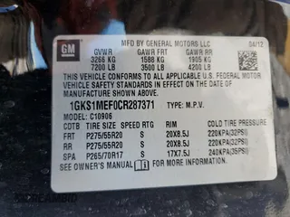 2012 GMC Yukon XL Denali with VIN 1GKS1MEF0CR287371, listed as a Copart auction lot 45359785 with 148,559 mi miles and Salvage Title. Bid and sale history available at carsss.com. Image 16.
