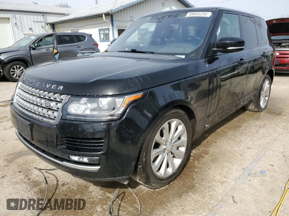 2017 Land Rover Range Rover HSE z VIN SALGS2FV9HA374192, wystawiony jako Copart lot #49655255 z przebiegiem 139 359 mil mil oraz Szkoda całkowita • Salvage title. Historia ofert i sprzedaży dostępna na DreamBid. Obrazek 1.