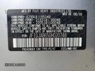 2016 Subaru Impreza Premium z VIN JF1GJAB65GH020748, wystawiony jako Copart lot #64616104 z przebiegiem 90 133 mil mil oraz Szkoda całkowita • Salvage title. Historia ofert i sprzedaży dostępna na DreamBid. Obrazek 13.