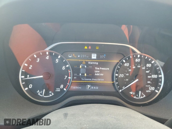 2020 Nissan Titan Platinum Reserve with VIN 1N6AA1EFXLN511854, listed as a Copart auction lot 83450044 with 75,894 mi miles and Salvage title. Bid and sale history available at DreamBid. Image 9.